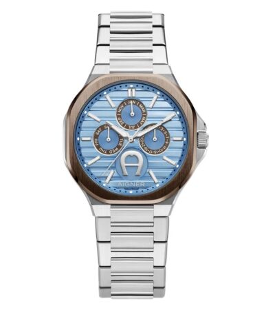 Aigner Fermo AIAGW266002W men's watch with silver stainless steel case and analog dial.