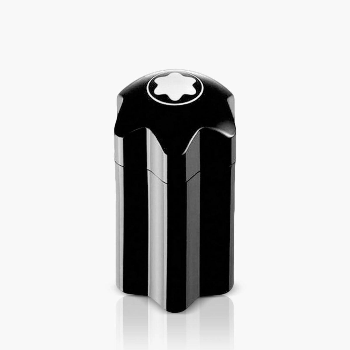 100ml black designer bottle of Montblanc Emblem EDT featuring the iconic star shape.