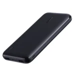 Aukey 10000mAh slim black power bank with USB-C and dual USB outputs.