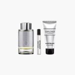 Montblanc Explorer Platinum 100ml EDP bottle showing its silver textured design.