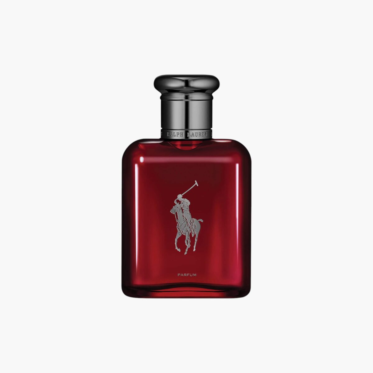 75ml sleek red bottle of Ralph Lauren Polo Red EDP for men with a woody scent profile.