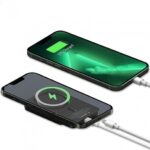 Powerey 10000mAh MagSafe power bank with LCD screen and built-in cables