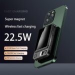 Powerey 10000mAh MagSafe power bank with LCD screen and built-in cables