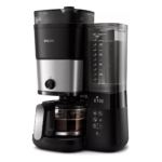 Philips HD7900/50 All-in-1 Brew Coffee Maker with Integrated Grinder in Black and Silver