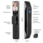 smart door lock featuring 3D face recognition, fingerprint sensor, and built-in camera.