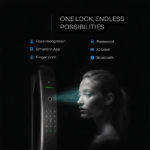 Smart Lock AX9 Tenon with vertical face recognition sensors and digital keypad