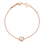 Chopard Happy Diamonds bracelet in 18K rose gold with a single moving diamond