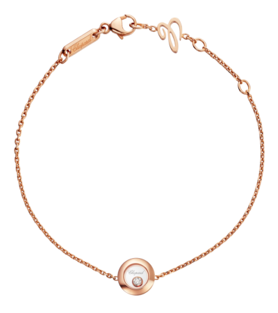 Chopard Happy Diamonds bracelet in 18K rose gold with a single moving diamond