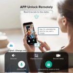 XSDTS DF14XF smart door lock with 3D facial recognition on a modern steel door