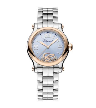 Limited Edition Chopard Happy Sport Kuwait watch with blue dial and dancing diamonds