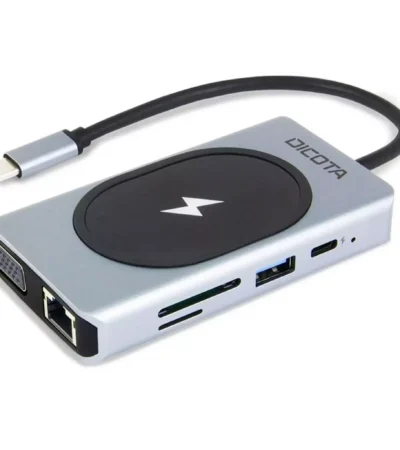 Dicota D32059 10-in-1 USB-C Charging Hub 100W Silver Aluminum