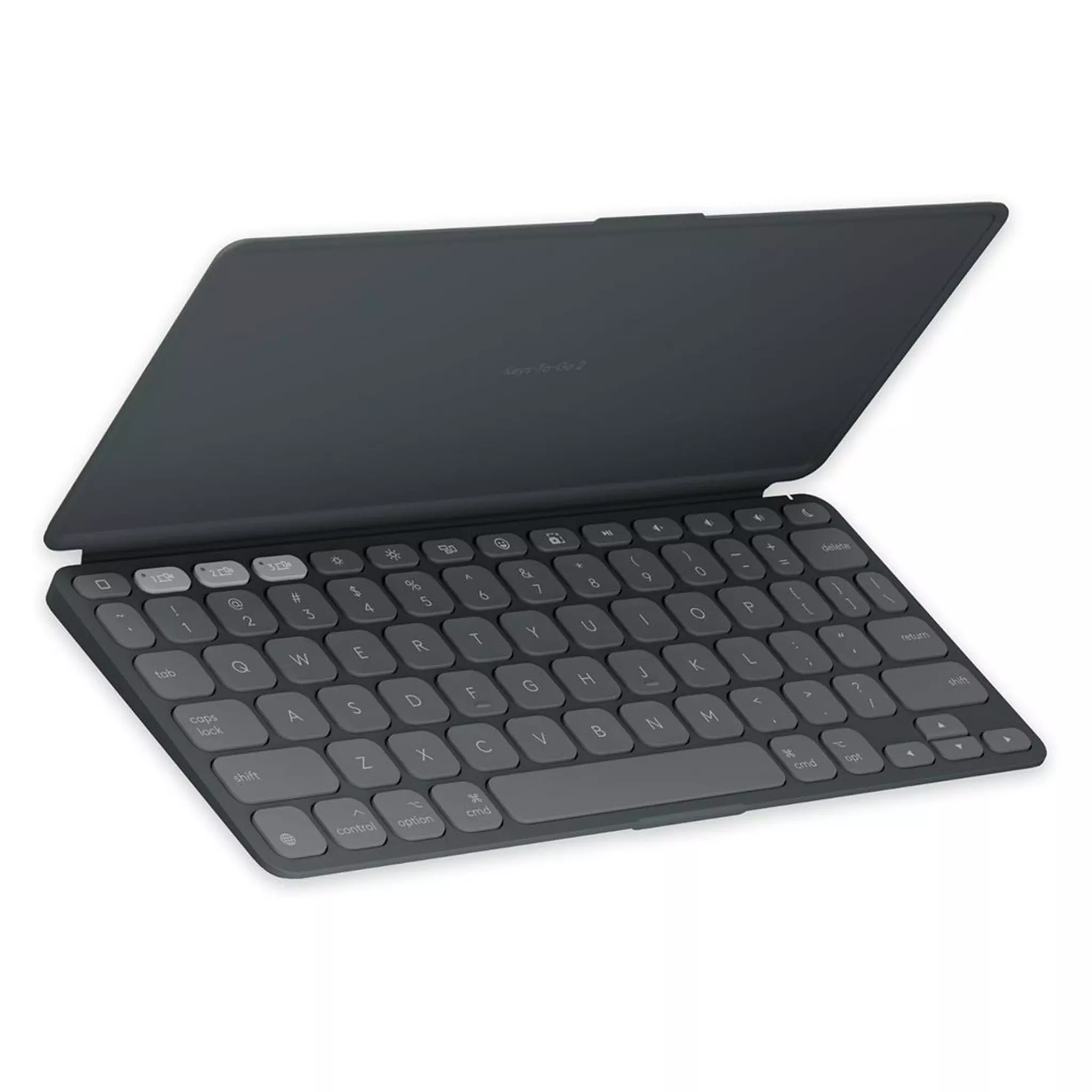 Logitech-Keys-To-Go-2-Wireless-Keyboard-Graphite-Cover Logitech Keys-To-Go 2 ultra-portable graphite keyboard with protective cover and multi-device pairing