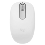 Logitech M196 Bluetooth mouse in White with a sleek, ergonomic body.