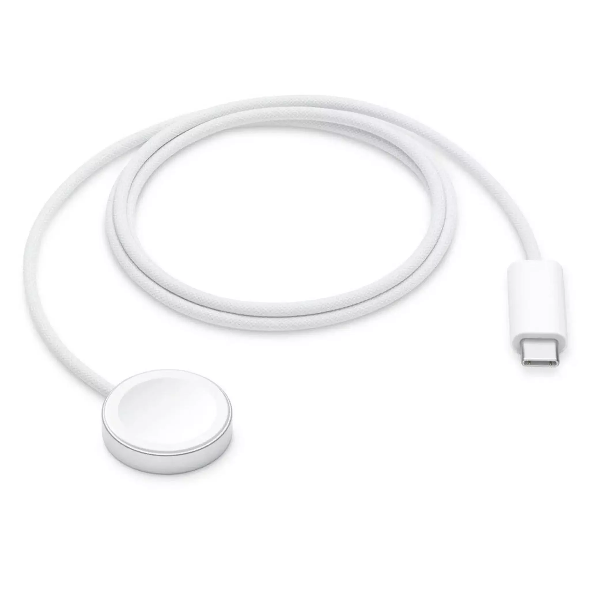 apple-watch-magnetic-usb-c-charger-1m-mt0h3ze-a Official Apple Watch Magnetic USB-C Charging Cable (1m) in white.