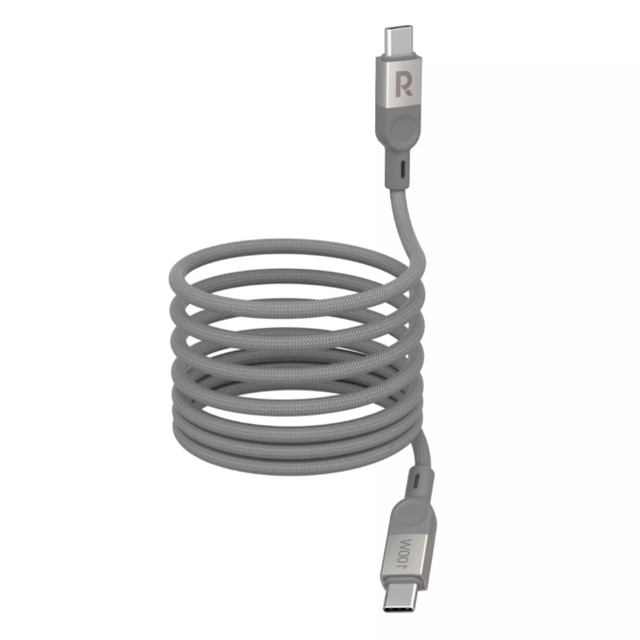 كابل راف باور مغناطيسي USB-C بقوة 60 واط، رمادي، بطول 1.2 متر Ravpower 1.2m 60W magnetic USB-C to USB-C cable in grey