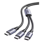 Ugreen 1.5m grey 2-in-1 dual USB-C charging cable 100W