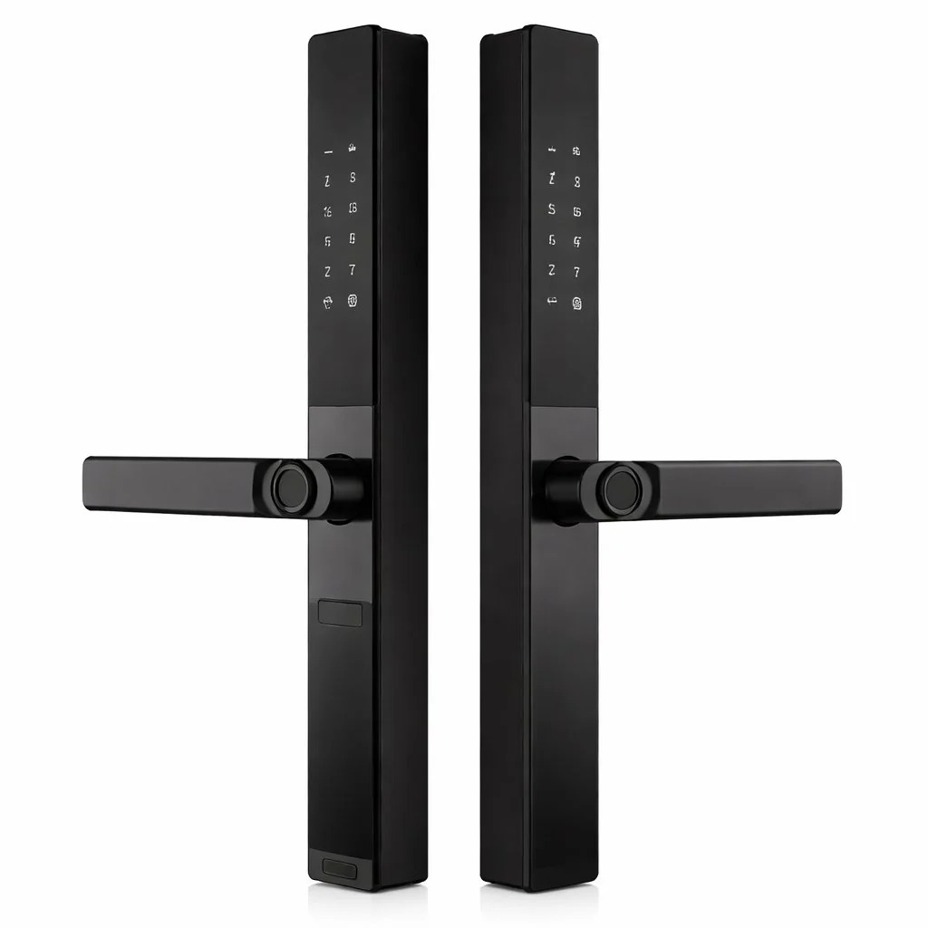 قفل ذكي DQ002 ثنائي الاتجاه للأمان - أسود Smart Lock DQ002 with two-way security handle and illuminated keypad