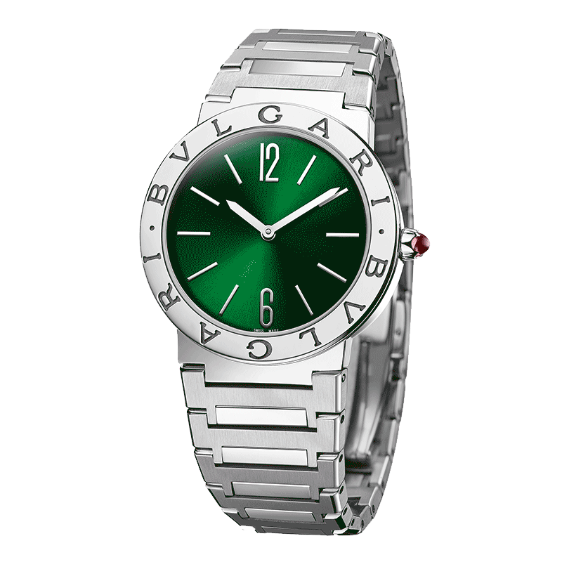 بولغاري - بولغاري - ليدي - 33 مم - مينا أخضر - 103066 BVLGARI BVLGARI Lady 33mm stainless steel watch with green sunray dial