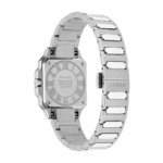 Gucci G-Flat 24mm stainless steel watch with burgundy diamond dial