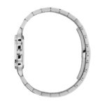 Gucci G-Flat 24mm stainless steel watch with burgundy diamond dial