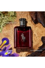 75ml sleek red bottle of Ralph Lauren Polo Red EDP for men with a woody scent profile.