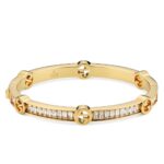 Gucci Blondie Crystal Bangle Bracelet in gold-toned brass with interlocking G logo.