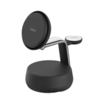 Belkin Ultra Charge Pro 3-in-1 Magnetic Charging Dock in Black with Chrome Accents