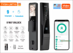 ES452D smart door lock with 3D face recognition and palm print scanner