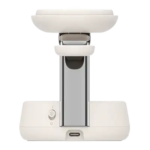 Light Beige Belkin UltraCharge Pro 3-in-1 Magnetic Charging Dock with Chrome finish
