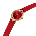 Escada Scarlett women's watch with red rectangular dial and red leather strap