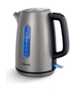 Philips 1.7 L stainless steel electric kettle with blue LED light
