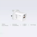 White D-Link 35W dual USB wall charger with GaN 3.0 technology