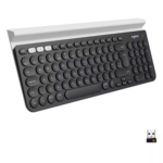 Logitech K780 wireless keyboard with Arabic characters and integrated tablet cradle