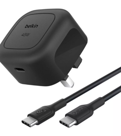 Belkin 45W USB-C Wall Charger and 1m Cable in Black