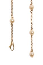 Valentino Garavani Ovalette bracelet in gold-finish metal with pearls and Swarovski crystals.