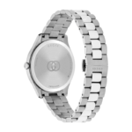 Gucci G-Timeless 38mm watch with sunray gold dial and bee motifs in stainless steel