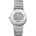 Bvlgari Bvlgari 41mm stainless steel watch with blue dial and engraved logo bezel