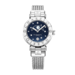Charriol Navigator Cruise Moonphase 36mm Watch with Aventurine Dial and Steel Cable