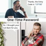 Smart Lock H03 installed on a modern door showing fingerprint scanner and keypad