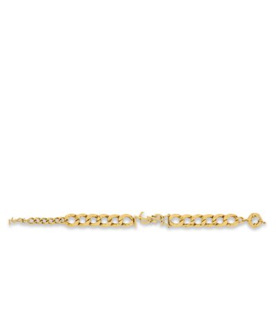 Saint Laurent Cassandre Chain Bracelet in polished brass featuring the YSL monogram.