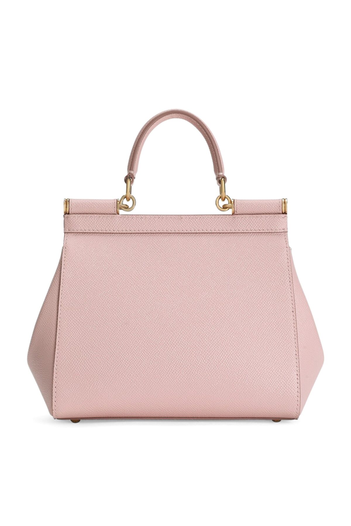 Front view of Dolce & Gabbana Medium Sicily Handbag in black Dauphine calfskin