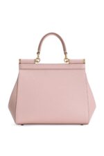 Front view of Dolce & Gabbana Medium Sicily Handbag in black Dauphine calfskin