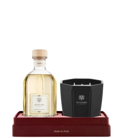 Dr. Vranjes Ambra gift set featuring 500ml diffuser and 500g onyx amber candle