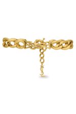 Saint Laurent Cassandre Chain Bracelet in polished brass featuring the YSL monogram.