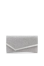 Jimmy Choo Emmie glitter leather clutch bag with detachable crossbody chain