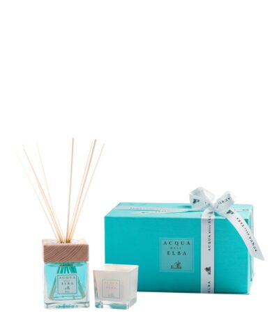 Acqua dell’Elba Mare home fragrance gift box with diffuser and candle.