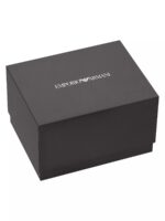 Emporio Armani men's watch and bracelet gift set featuring a green sunray dial.