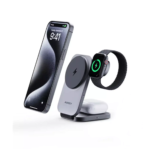 ⁦Aukey MagLink 3-in-1 Foldable Wireless Charger - Grey⁩ - الصورة ⁦3⁩