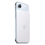White Apple MagSafe Battery Pack for iPhone Air showing the sleek matte finish and Apple logo.