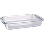 Two Chefline transparent glass loaf tins for baking bread and cakes.